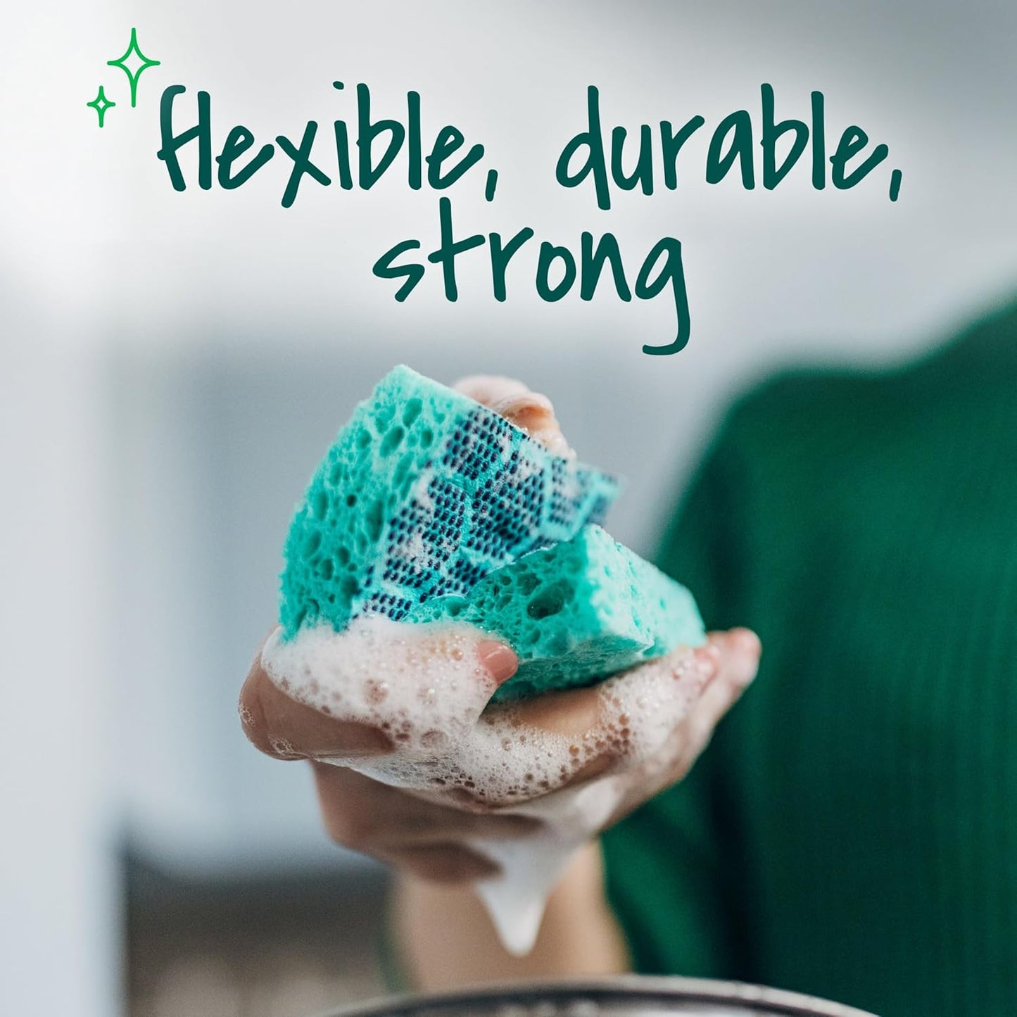 Scotch-Brite Odor Resist Heavy Duty Scrub Sponge, Dishwasher-Safe Kitchen sponges for Serious Scrubbing, Multipurpose Dish Sponge for Stuck-On Messes, 6 Scrubbing Sponges