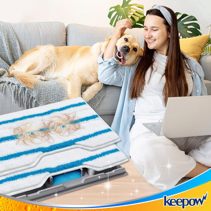 KEEPOW Reusable Mop Replacement Pads Compatible with Shark Vac Mop VM252 VM200 VC205 VM250 VM180 VM401 QM250 VM190, Washable Vacuum Mop Pad Refills, Upgraded Design of Dirt Chamber (1+3+6 Pads)