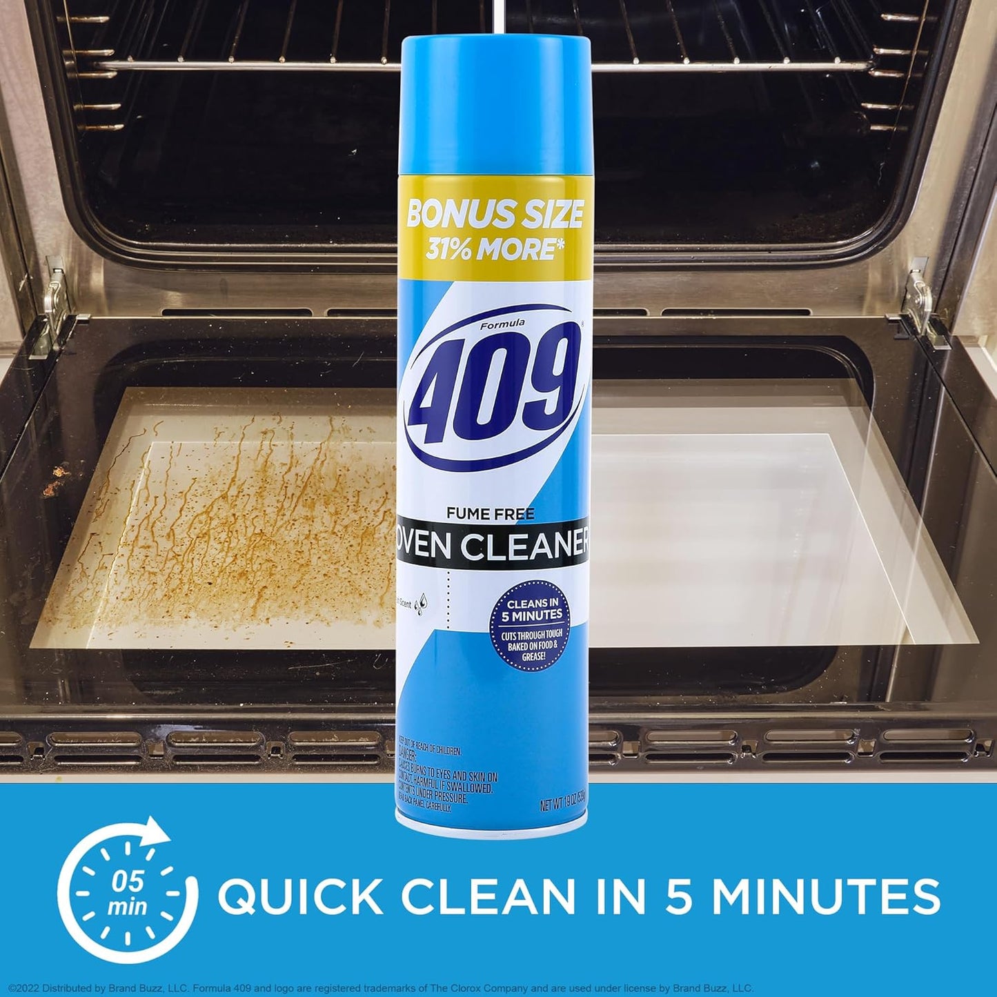 409 Fume Free Oven Cleaner 19oz Aerosol, Fresh Scent, Cuts Through Grease & Grime on Contact, A Powerful Clean You Can Trust, Fresh Scent, 19 Oz | Grill Cleaner, Stove Top Cleaner