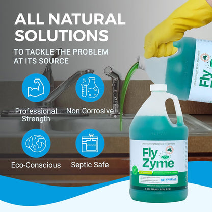 Fly-Zyme, Highly Concentrated Enzyme Drain Cleaner for Pipes, Drain Gel for Fruit Flies, Organic Waste Degrader & Odor Neutralizer, 32 fl oz