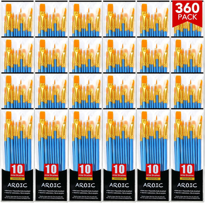 Acrylic Paint Brush Set, 1 Packs / 10 pcs Watercolor Brushes Painting Brush Nylon Hair Brushes for All Purpose Oil Watercolor Painting Artist Professional Kits.