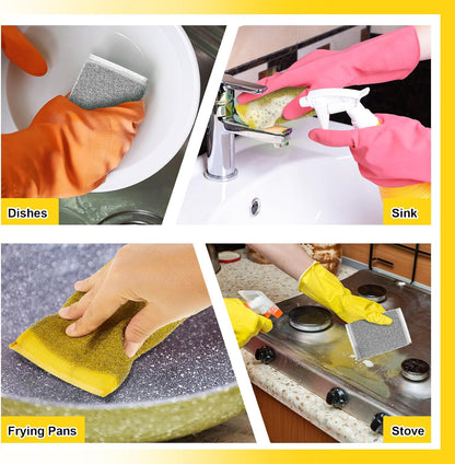 Thyle 36 Pack Steel Scrub Sponges for Dishes Non Scratch Scouring Multi Use Metal Scrubber Heavy Duty Dish Wash Kitchen Sponge for Pot Dish Washing Hard Surface Cleaning (Gray)
