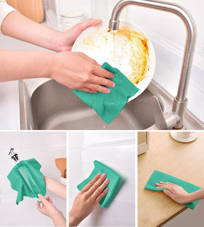 KitchLife Microfiber Cleaning Cloth Roll - Tear-Away Reusable Microfiber Paper Towels, Lint-Free, Washable, 20 Sheets for Kitchen, Car, Dishes, and Sensitive Surfaces (Pink)