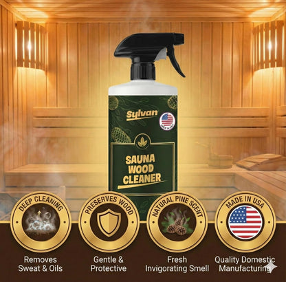 Sauna Wood Cleaner 32 oz | Made in the USA | Sauna Spray removes Stains, Sweat & Odors | Fast-Drying & Streak-Free Formula | Natural Wood Cleaner | Long Lasting