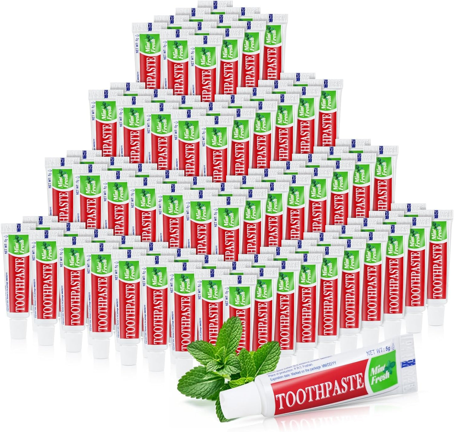 Travel Size Mini 0.176 oz Toothpaste Bulk, Disposable Mint Flavor Pocket Teeth Paste Small Essential Toothpaste for Travel, Home/Hotel/Guests/Charity/Homeless/Camping Oral Care Single Use, 30 Tubes