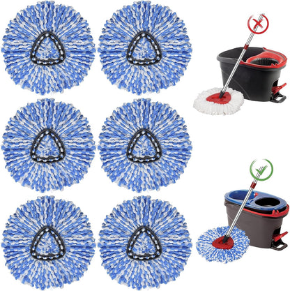 4 Pack Spin Mop Replacement Heads, Microfiber Mop Refills Compatible with Ocedar Mop Heads Replacements 2 Tank System, Replace Head Safe for Cleaning All Hard-surfaced Floors