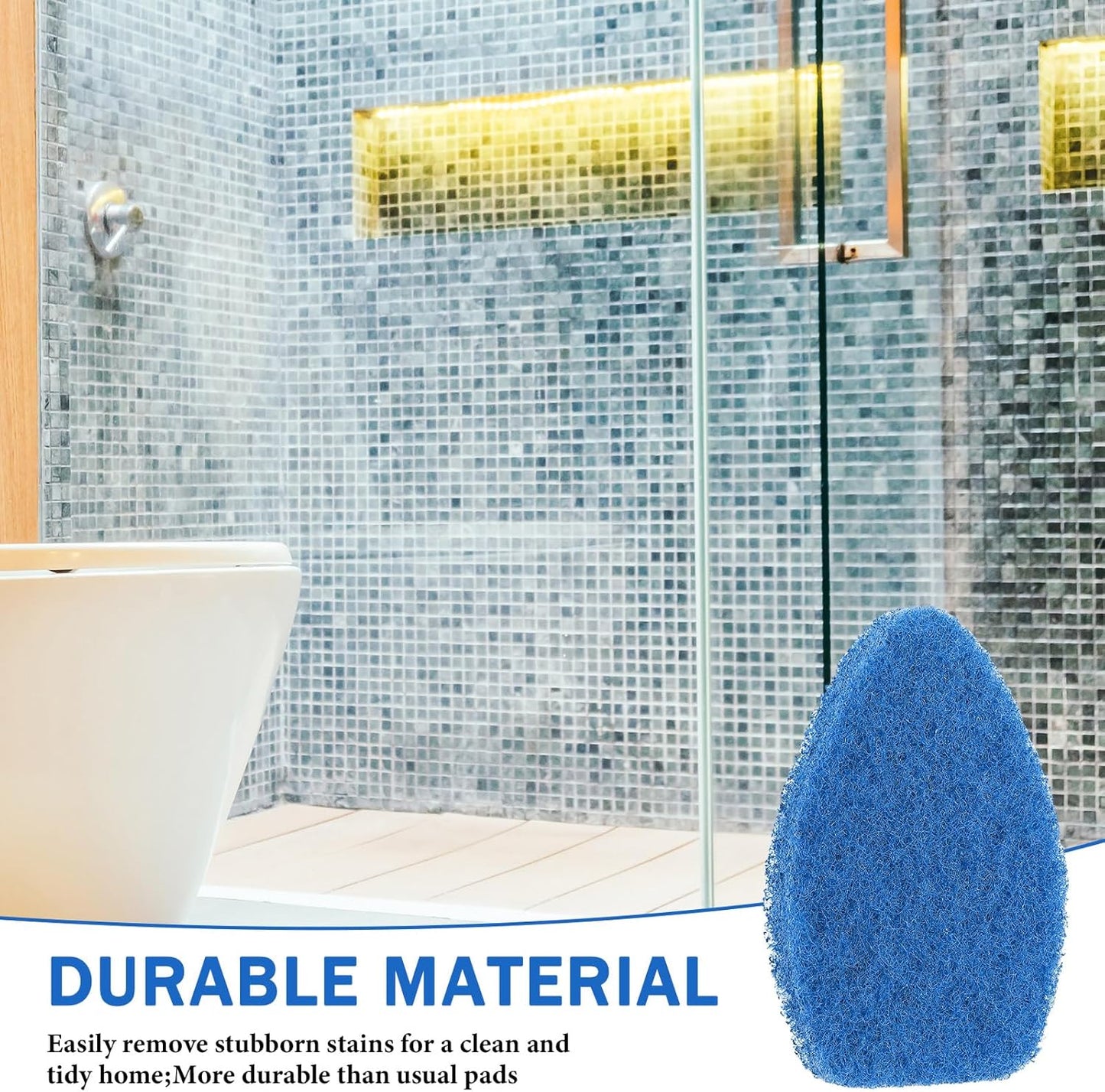 Baderke 4 Pcs Tub Tile Scrubber Cleaning Brush Pads (Without Handle) Brush Non-Scratch Scouring Pads for Shower Bathroom Buildup Toilet Wall Floor (Orange)