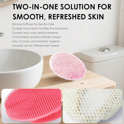INNERNEED Food-Grade Soft Silicone Body Scrubber Shower Brush Handheld Cleansing Skin Brush, Gentle Exfoliating and Lather Well (Black)