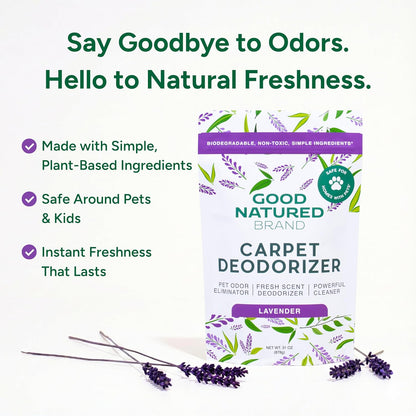 Good Natured Brand | Carpet Deodorizer & Freshener Powder | 31 oz Pet Odor Eliminator for Strong Odor & Pet Urine | Fresh Natural Lemon Scent | Safe for Homes with Pets