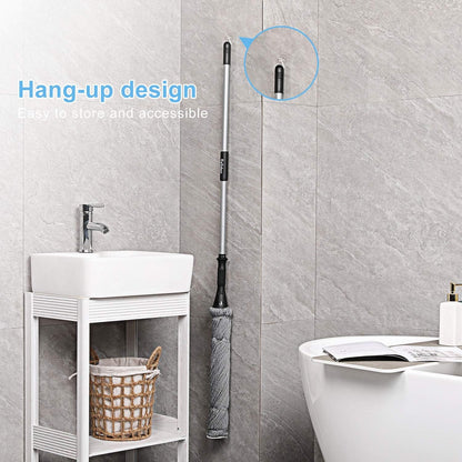 Eyliden Mop with 2 Reusable Microfiber Heads, Easy Wringing Twist Mop, 57.5 inch Long Handle, Wet Mops for Floor Cleaning, Commercial Household Clean Hardwood, Vinyl, Tile, and More (White)