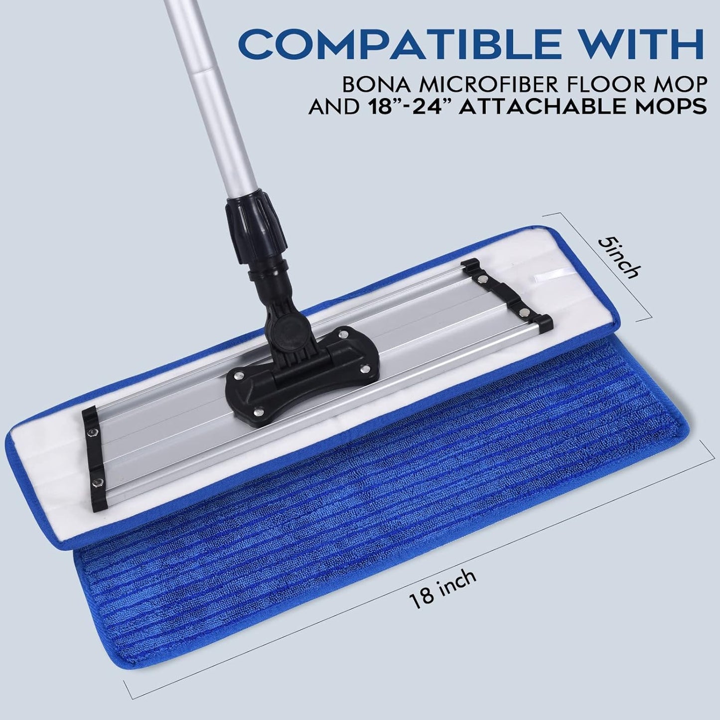 Matthew 18'' 36Pcs Microfiber Spray Mop Replacement Pads Heads for Wet Dry Floors Reusable Home Commercial Cleaning Refills,Machine Washable Fits Compatible with Bona Mop&Most Spray Mops Blue