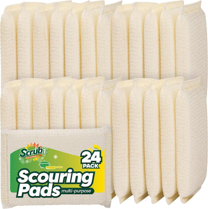 6 Scrub Sponges Kitchen by SCRUBIT, Multi-Purpose Scouring Pads, Non-Scratch Cleaning Sponges for Dishes, Pots & Non-Stick Cookware - Long Lasting Dish Scrubbers for Kitchen, Bathroom & More