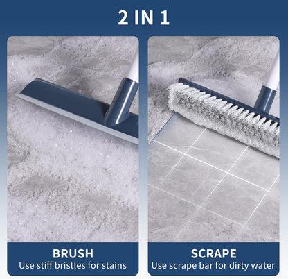 BOOMJOY Grout Brush with Long Handle, 57" Grout Cleaner for Tile Floors, Double-Sided with V-Shape Stiff Bristles for Bathroom, Patio, Kitchen, Wall, Corners and Deck