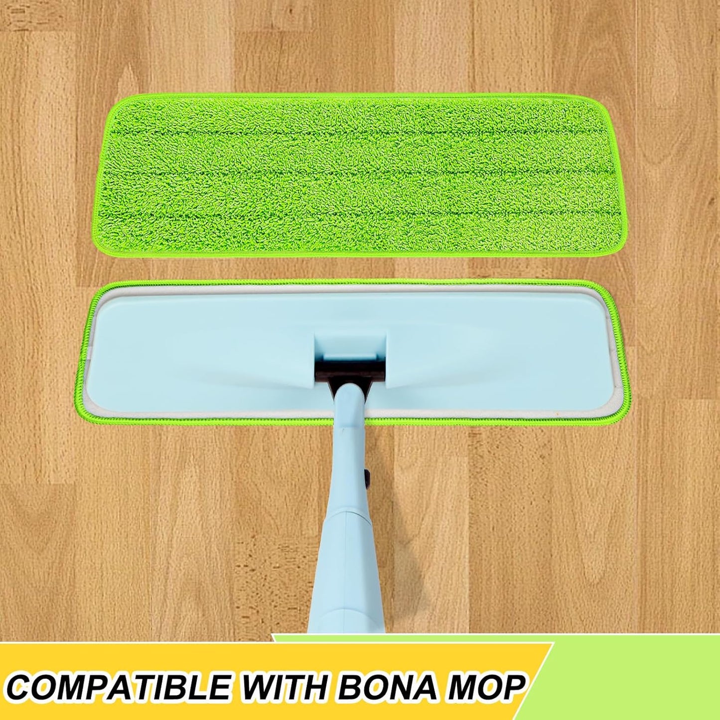 16.5 Inch Reusable Mop Pads Microfiber Spray Mop Replacement Heads for Wet/Dry Mops Compatible with Bona Floor Care System (6 Pack)