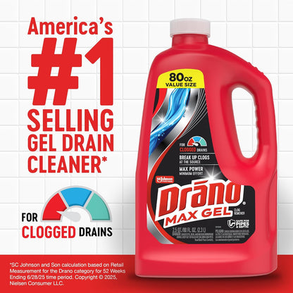 Drano Max Gel Clog Remover (80-Ounce, 6-Pack)