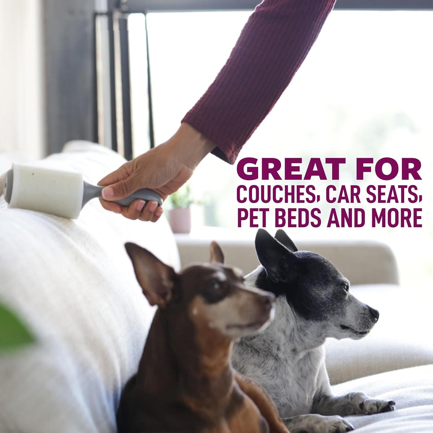 Scotch-Brite Pet Hair Pickup Extra Sticky Lint Roller, Designed for Removing Fur + Fluff on Couches, Clothes, Dog and Cat Beds, & More, 4 Pack, 192 Easy-Tear Adhesive Sheets Total