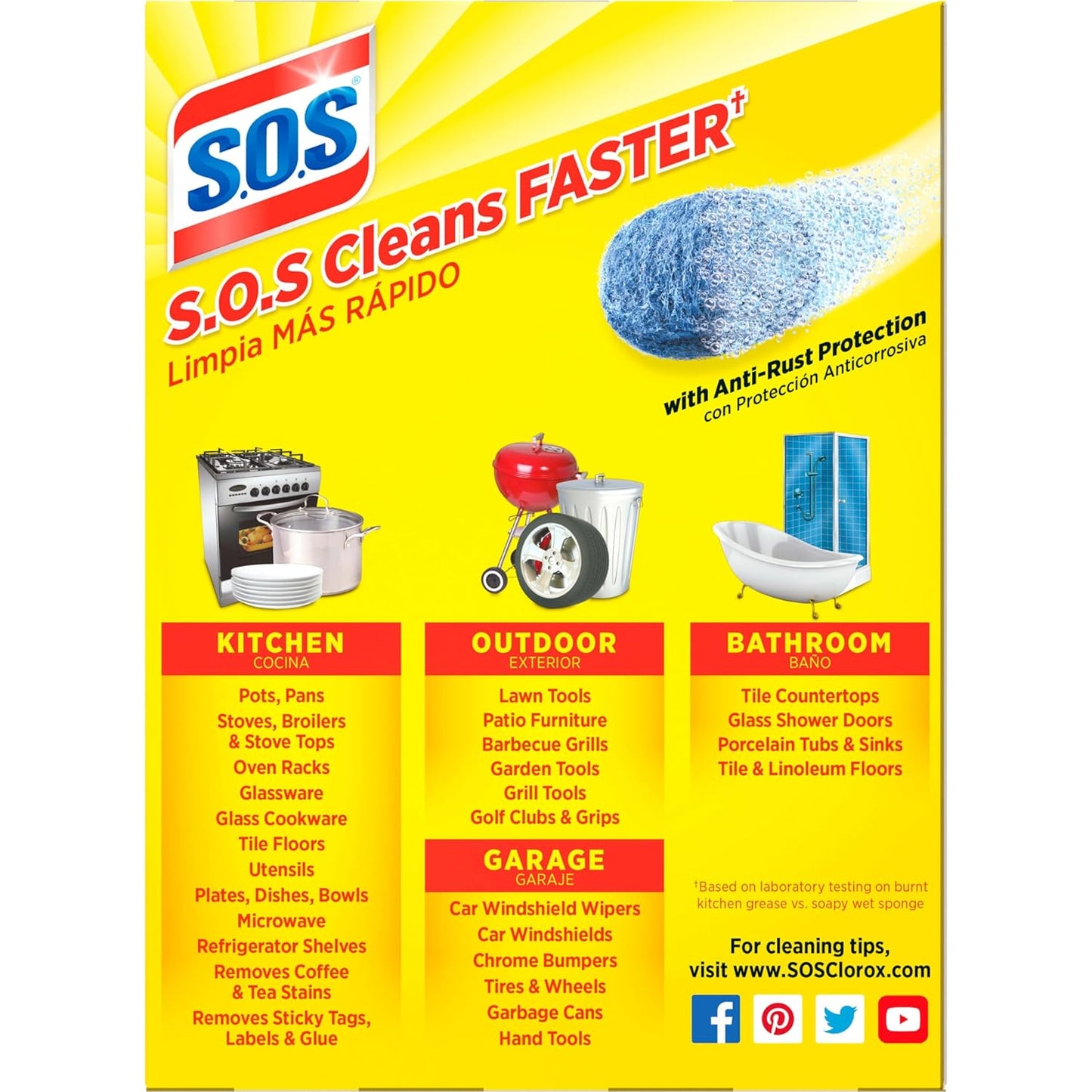 S.O.S Steel Wool Soap Pads, Lemon Fresh, 10 Count