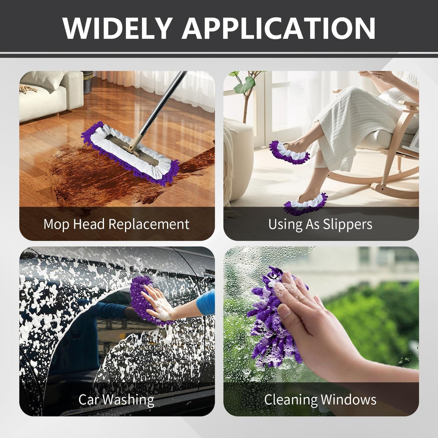 Mop Slippers Socks Floor Cleaning,Microfiber Shoe Covers dust Washable Reusable for Woman Man House Kitchen