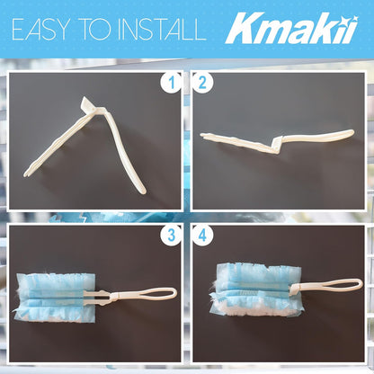 KMAKII Heavy Duty Duster Refills, Blue, Compatible with Universal Duster Handles for Multi-Surface Cleaning, 30 Pack