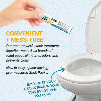Unique RV Digest-It Plus RV Tank Treatment Pods – 16 Treatments, Breaks Down Waste & Toilet Paper + Eliminates Odors at Source, RV Black Tank Treatment