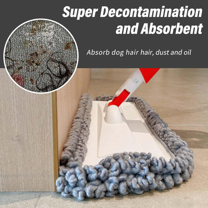 16.5 inch Mop Pads Refills, 3 Pack Microfiber Reusable Replacement Mop Pads Flat Replacements Heads for Wet Or Dry Floor Cleaning and Scrubbing, Grey Tassel Cloth