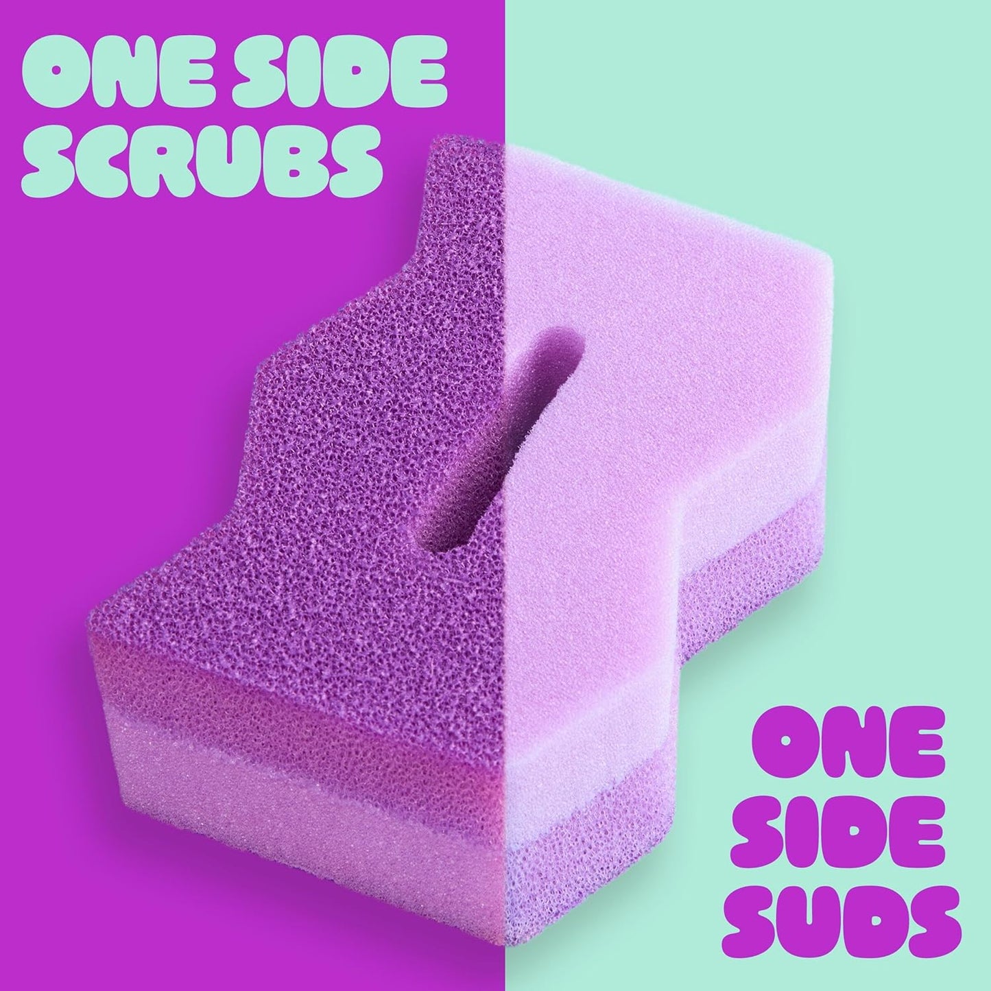 Brite by Scotch-Brite Scrub & Wipe with Drain + Dry Stand, Kitchen Sponge for Washing Dishes, 1 Scrub Sponge