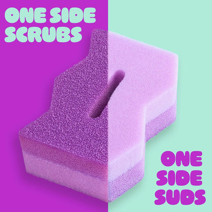 Brite by Scotch-Brite Scrub & Wipe with Drain + Dry Stand, Kitchen Sponge for Washing Dishes, 1 Scrub Sponge