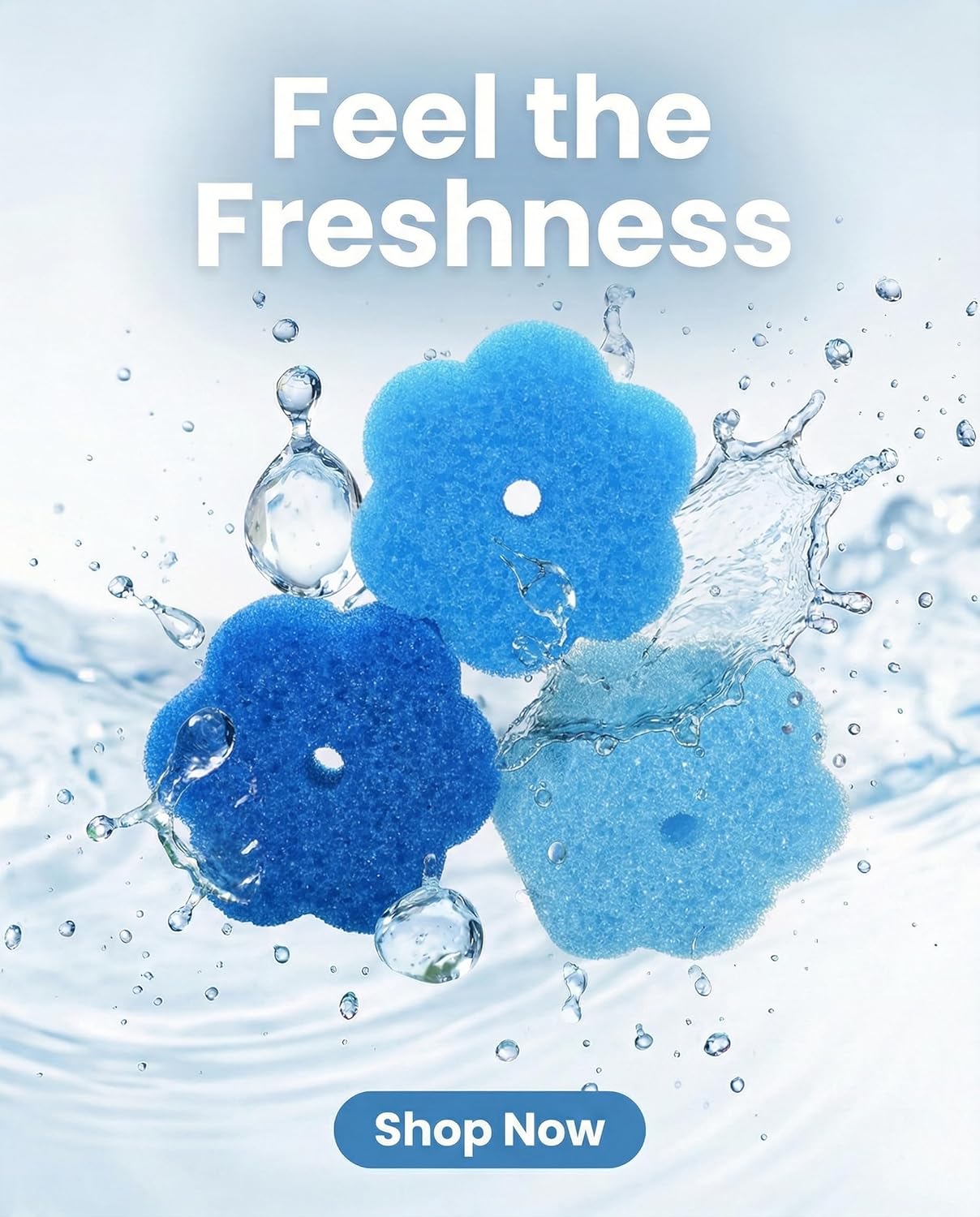 Scrub Flower Temperature Sensitive Sponges -Non-Scratch Scrubbers for Kitchen & Home - Firm in Cold & Soft in Warm Water - Odor Resistant Color-Coded Dish Sponges (Lavender Mist, 3 Count)
