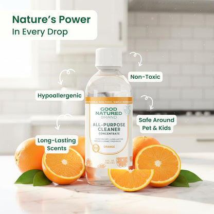 Good Natured Brand | Carpet Deodorizer 31 oz Orange & All-Purpose Cleaner Concentrate 8 oz Orange