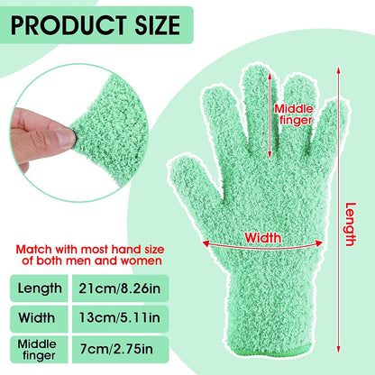 Molain Microfiber Dusting Gloves, Reusable Washable Cleaning Gloves Mittens for Plants House Cleaning Car Blinds Lamps…