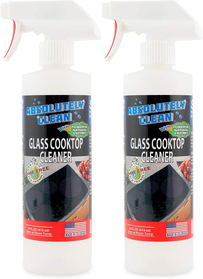 Absolutely Clean Amazing Ceramic & Glasstop oven cleaner heavy duty- Fume Free & Scratch Free - Streakfree - Powerful, Natural Enzymes - USA Made (16 oz)