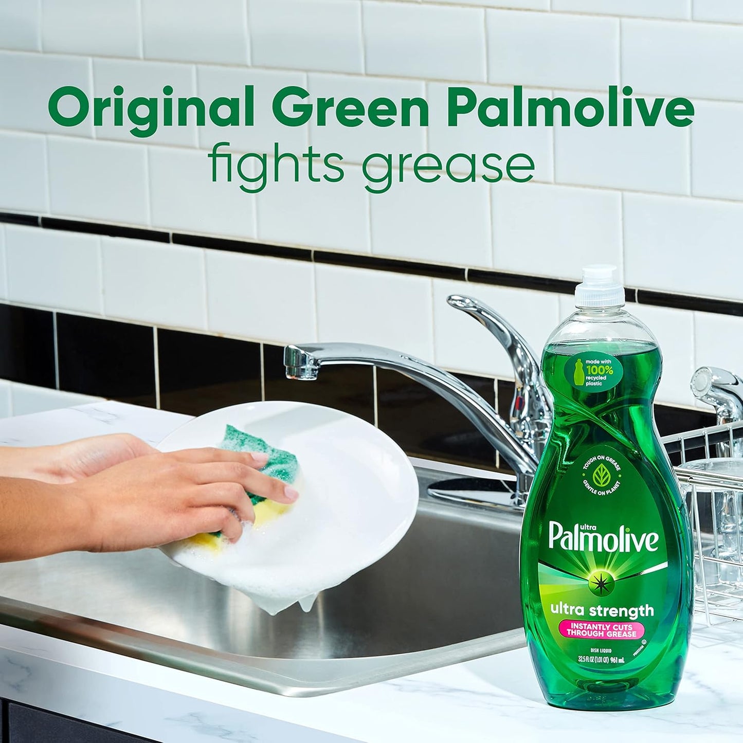 Palmolive Ultra Strength Liquid Dish Soap, Original Green, 32.5 Fluid Ounce (Packaging May Vary)