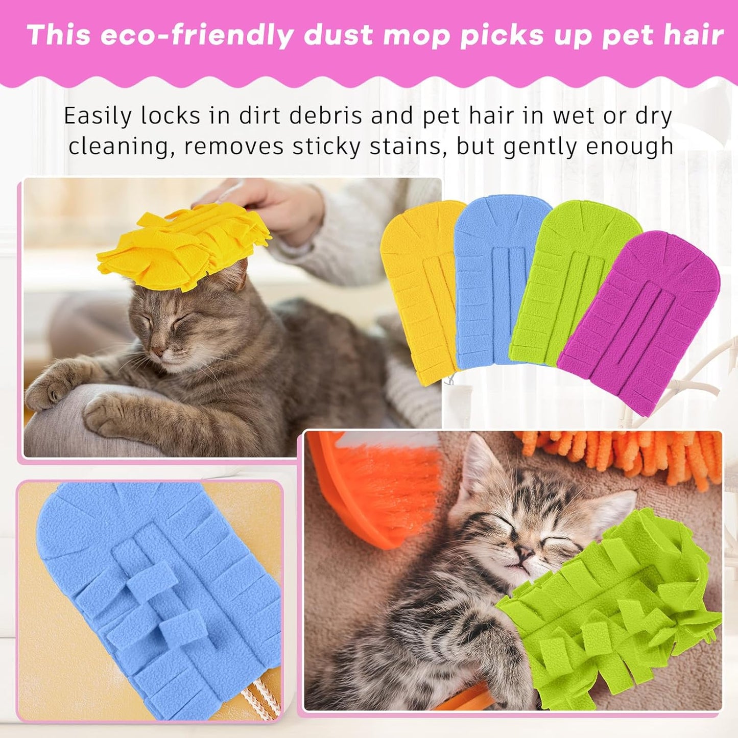 Zubebe 12 Pcs Duster Refill Reusable Fleece Duster Refills Feather Flat Dusters Multi Surface Washable Cleaning Pads Tools for Home, Blinds, Car, Pet, Furniture, Fans (Dark Color)