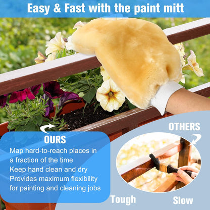 Remerry 6 Pcs Painters Mitt Painters Tool Dusting Gloves Deck Stain Applicator for Painting Cleaning Dusting