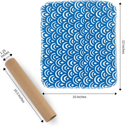 The Useless Brand Reusable Paper Towels Roll | 12 Eco Friendly Washable Cotton Flannel Towels w/Cardboard Roll | Zero Waste & Sustainable | Fits on Most Holders (Lemons, 12 Pack)