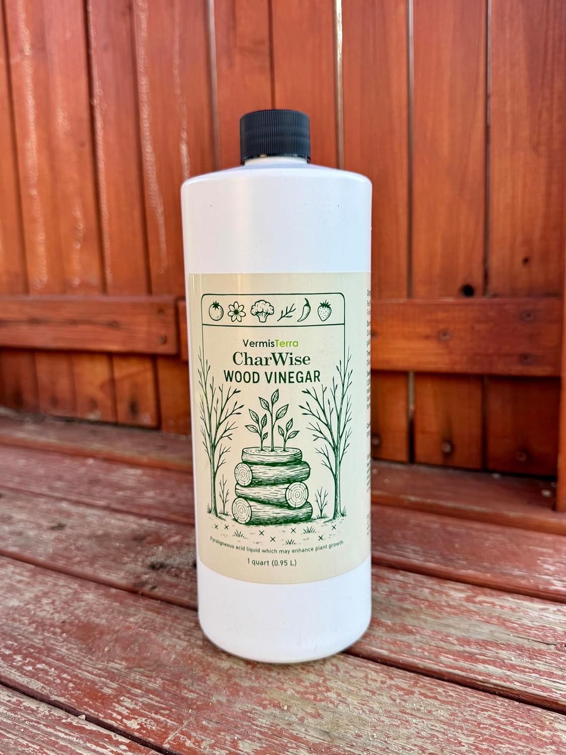 VermisTerra CharWise - 8 oz Wood Vinegar Biostimulant - Seed Germination, Enriches Soil, Growth Enhancer, Combats Odor, Animal Care - pyroligneous Acid, Natural byproduct of biochar