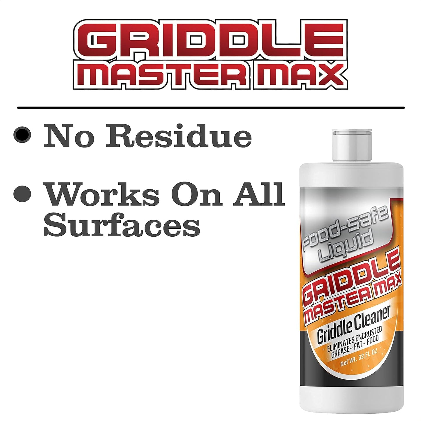 Giant Lion Griddle Master MAX - Powerful Food-Safe Grill and Griddle Cleaner - 32 Oz. Bottle (1 Count)