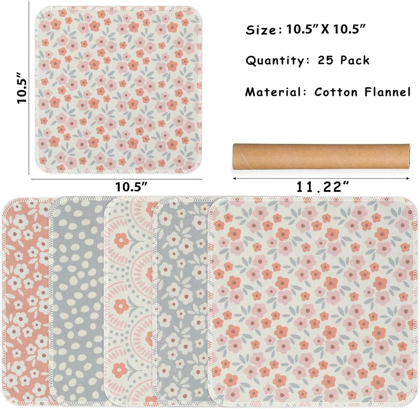 25 Pack Reusable Paper Towels, Paperless Towels Roll Washable Cotton Cloth for Kitchen Towels Zero Waste Products Alternative Paper Towels Alternative (Bohemian)