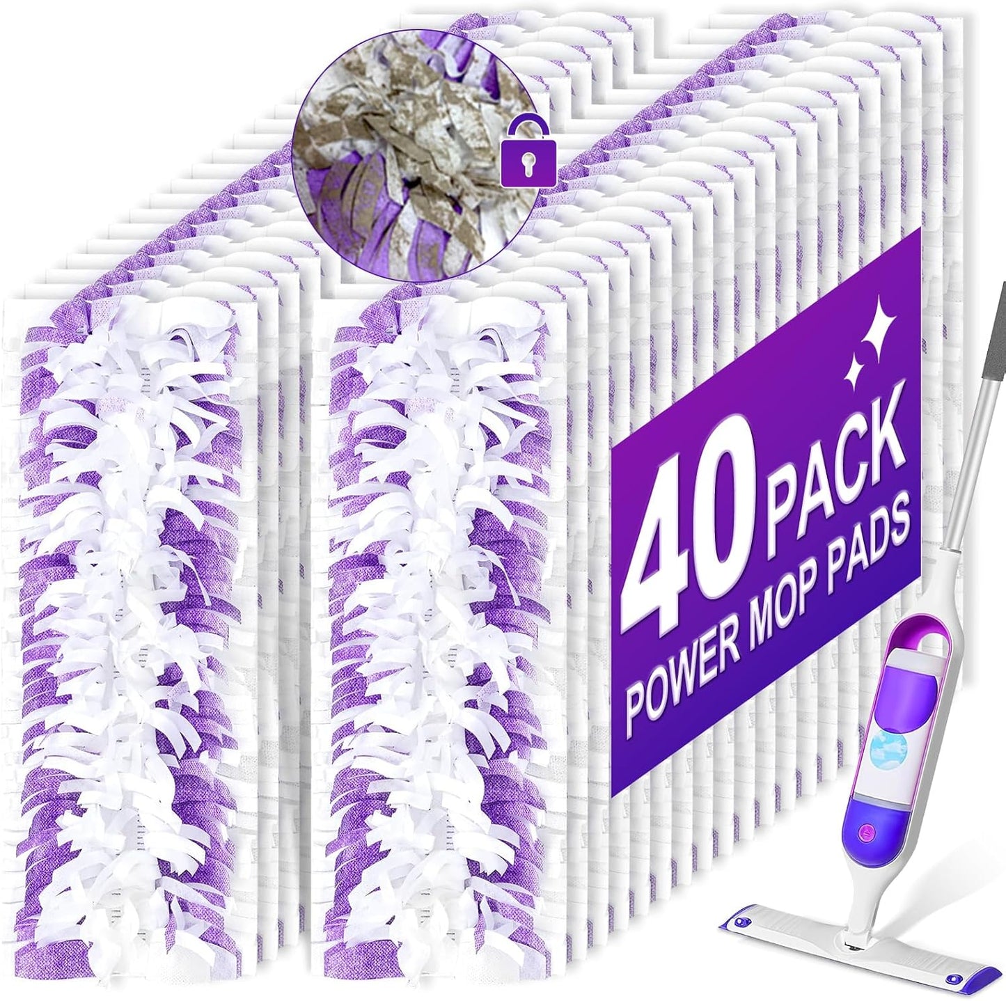 20 Pack Disposable Power Mop Pads for Swiffer Power Mop Pads,Compatible with Swiffer Power Mop Refills,Thickened Multi-Surface Replacement for Swiffer Wet Pads Refill on All Finished Floors