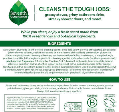 Seventh Generation Ultra Deep Probiotic Multi Surface Cleaner, 9.4 Fl Oz, Fresh Breeze, 80% USDA Biobased All Purpose Cleaning Spray, Breaks Down Tough Grease & Grime, Safe for Kids & Pets