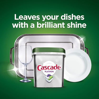 Cascade Platinum Dishwasher Pods, ActionPacs + Oxi, Dishwasher Detergent, Fresh Scent, 44 Count