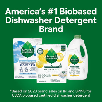 Seventh Generation Dishwasher Detergent Packs Free & Clear Pack of 2 for sparkling dishes Dishwasher tabs 45 count