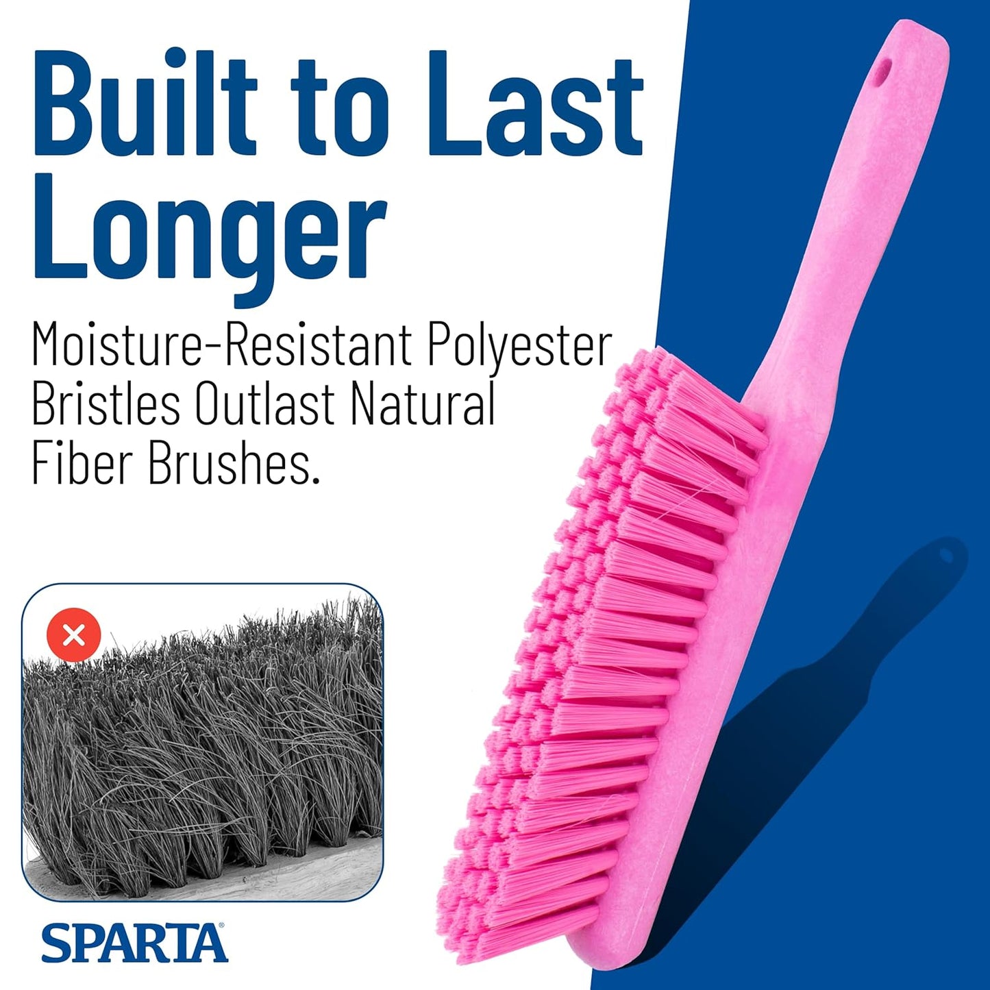 SPARTA Handheld Soft Counter Brush 8 Inch Bristle Span, Multi-Use Dust Brush with 5 Inch Handle for Tables, Countertops, and Delicate Surfaces, Polyester, Orange