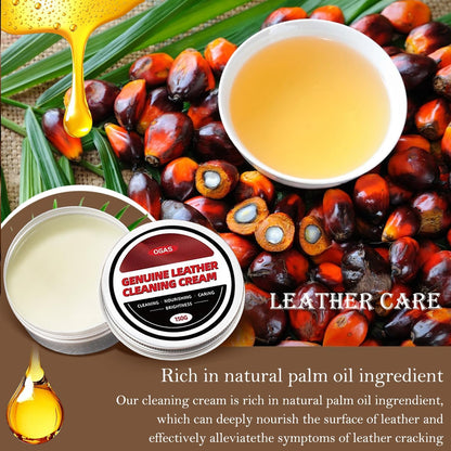 Natural Leather Conditioner & Cleaner Paste with Coconut Oil, Waterproof Leather Care Balm for Boots Shoes Bags Jackets Furniture, Softens Restores Protects Full Grain Smooth Leather-5.3Oz