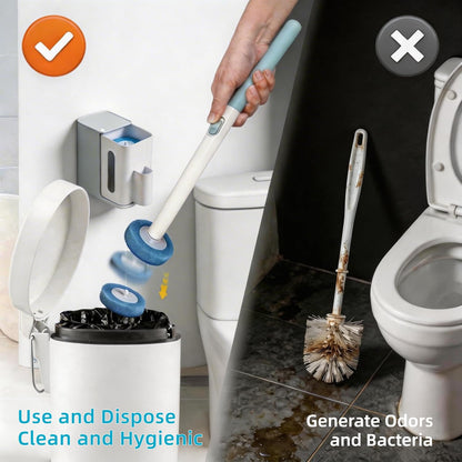64 Count Value Pack: Disposable Toilet Brush Heads with Pre-Loaded Cleaner | KZKR Toilet Bowl Wand Refills for Bathroom Cleaning | Bulk Economy Pack