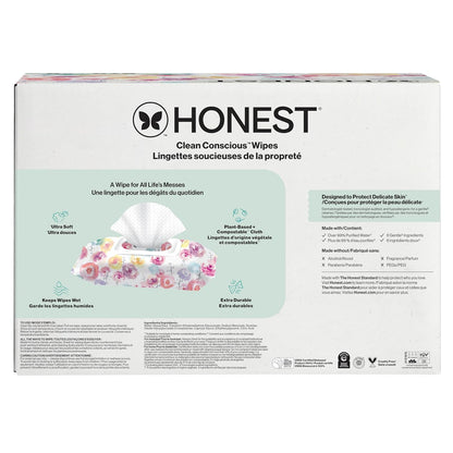 The Honest Company Hypoallergenic Multi-Use Baby Wipes for Sensitive Baby Skin, Rose Blossom, 60 Count