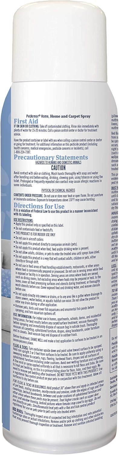 PETARMOR Home Carpet Powder for Fleas and Ticks, Protect Your Home From Fleas and Deodorizes Carpets, 16 Ounce