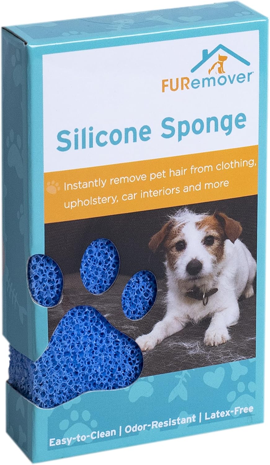FURemover Plus Pet Hair Rubber Brush with Squeegee, Easily Remove Fur and Lint from Clothing, Carpets and Furniture, Gently Groom Dogs and Cats Wet or Dry, Black, 2 Pack
