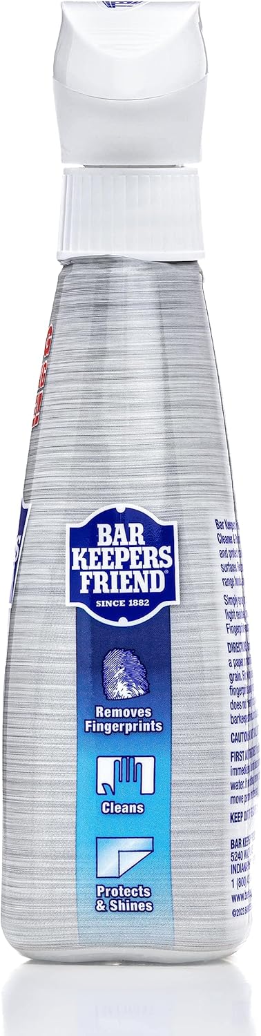 Bar Keepers Friend Stainless Steel Cleaner and Polish Spray (2 x 16 oz) Removes Oily Fingerprints, Hard Water Stains, Grime & Food Debris without Scratching or Dulling Appliances & Surfaces