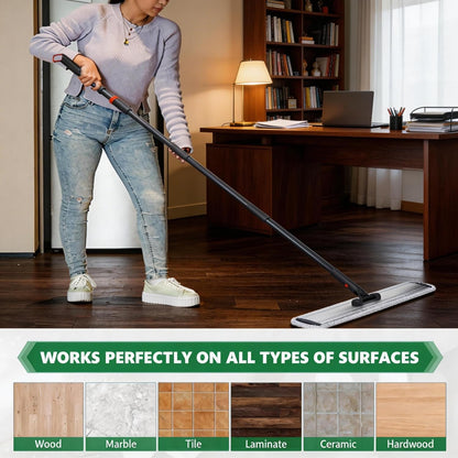 Microfiber Mop 18 in Large Flat Mops for Floor Cleaning with 4 Premium Pads Hardwood for Cleaning Wet Mop